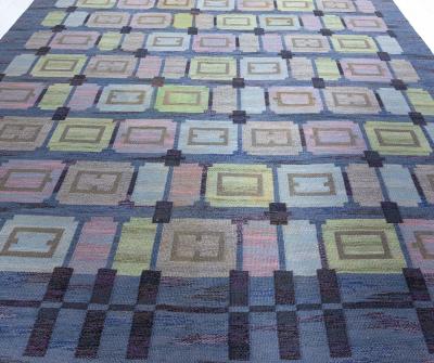 Vintage Swedish Flat Weave Rug by Judith Johansson Spise Hall 