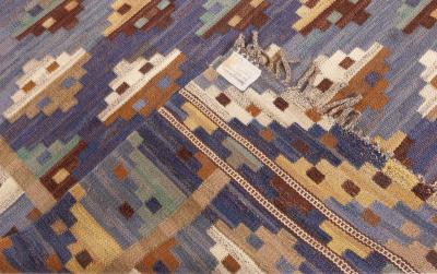 Vintage Swedish Flat Weave by Marta Maas Fjetterstrom bla natt och dag 