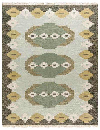 Vintage Swedish Flat Woven Rug