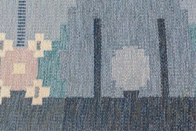 Vintage Swedish Flat Woven Rug Signed by Ingegerd Silow