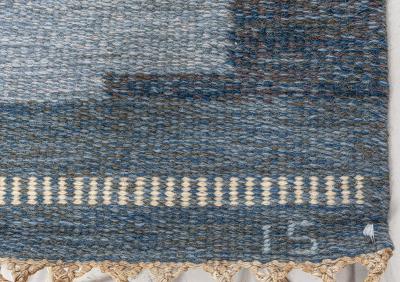 Vintage Swedish Flat Woven Rug Signed by Ingegerd Silow