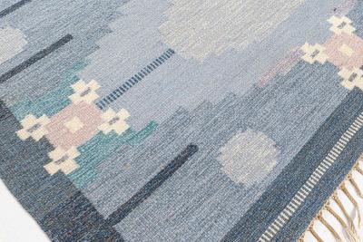 Vintage Swedish Flat Woven Rug Signed by Ingegerd Silow