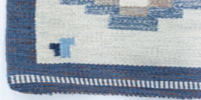 Vintage Swedish Flat Woven Rug by Erik Lundberg
