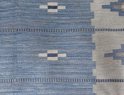 Vintage Swedish Flat Woven Rug by Erik Lundberg
