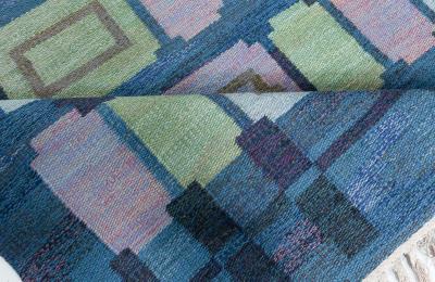 Vintage Swedish Flat Woven Rug by Judith Johansson Spice hall 