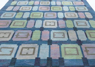 Vintage Swedish Flat Woven Rug by Judith Johansson Spice hall 