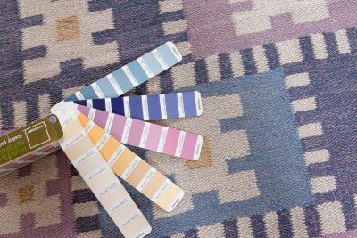 Vintage Swedish Flat Woven Rug by Sigvard Bernadotte vitsippa 