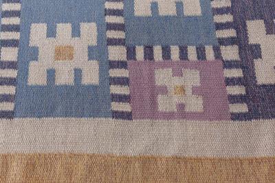 Vintage Swedish Flat Woven Rug by Sigvard Bernadotte vitsippa 