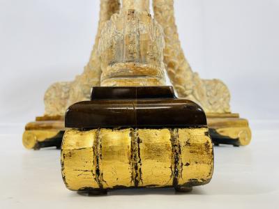 Vintage Tabouret Table With Dolphin Design Gold Accents