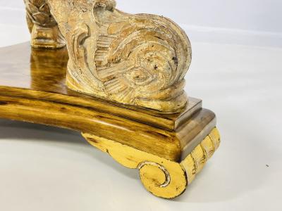 Vintage Tabouret Table With Dolphin Design Gold Accents