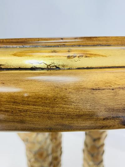 Vintage Tabouret Table With Dolphin Design Gold Accents