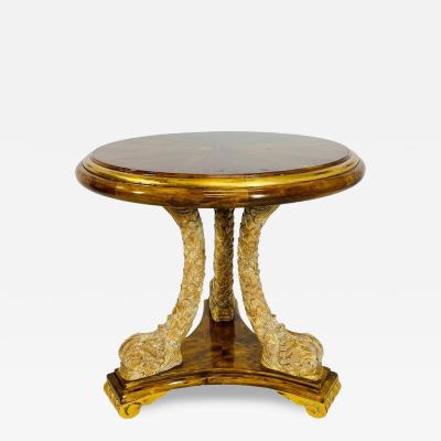 Vintage Tabouret Table With Dolphin Design Gold Accents