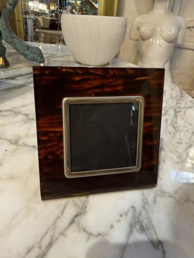 Vintage Tortoiseshell Lucite Photo Frame