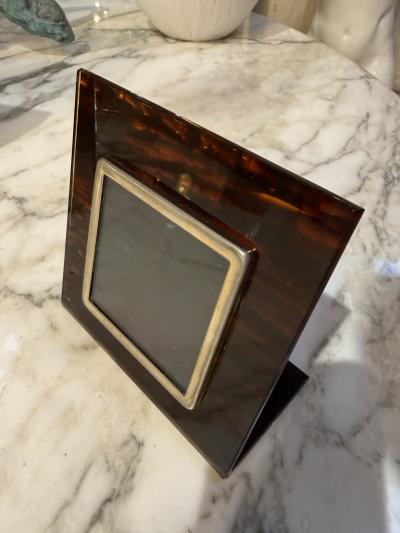 Vintage Tortoiseshell Lucite Photo Frame