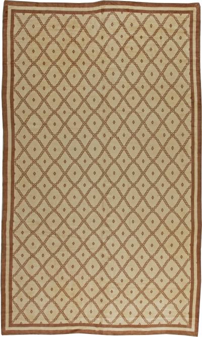 Vintage Tribal Moroccan Geometric Handwoven in Natural Wool Rug