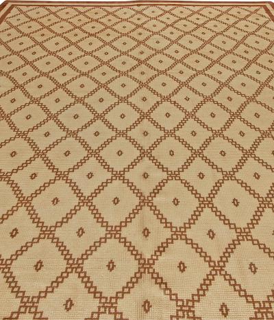 Vintage Tribal Moroccan Geometric Handwoven in Natural Wool Rug