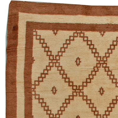 Vintage Tribal Moroccan Geometric Handwoven in Natural Wool Rug