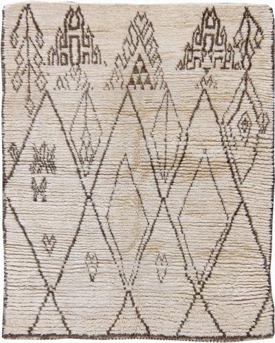 Vintage Tribal Moroccan Natural Wool Rug