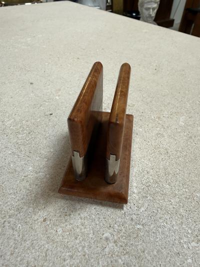 Vintage Trussardi Wood Metal Desk Accessories Set