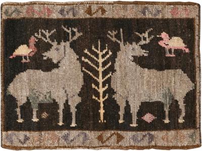 Vintage Turkish Anatolian Pictorial Rug