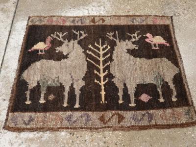 Vintage Turkish Anatolian Pictorial Rug