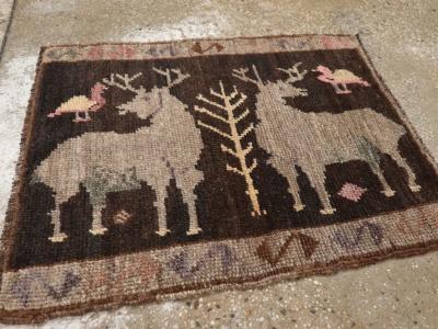 Vintage Turkish Anatolian Pictorial Rug