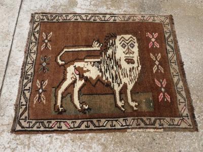 Vintage Turkish Anatolian Pictorial Rug Pair 2 of 2 