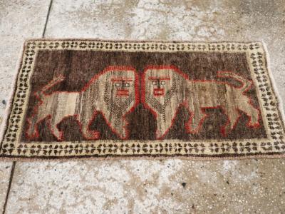 Vintage Turkish Anatolian Pictorial Rug Pair 2 of 2 