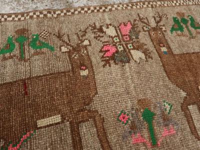 Vintage Turkish Anatolian Pictorial Rug Pair 2 of 2 