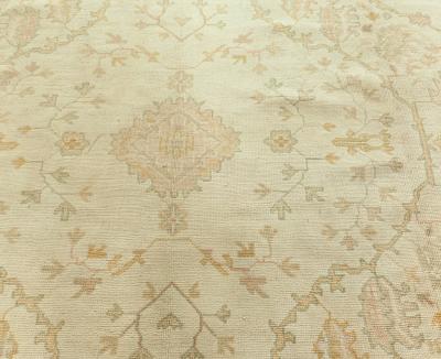 Vintage Turkish Oushak Botanic Handmade Wool Rug
