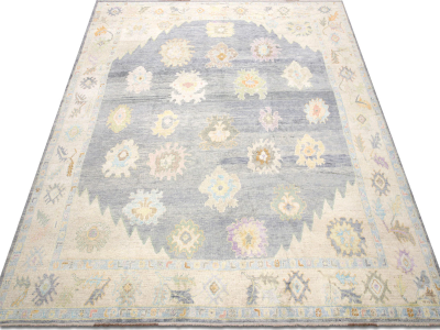 Vintage Turkish Oushak Rug 107 x 1311