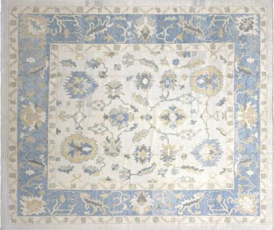 Vintage Turkish Oushak Rug 108 x 125 