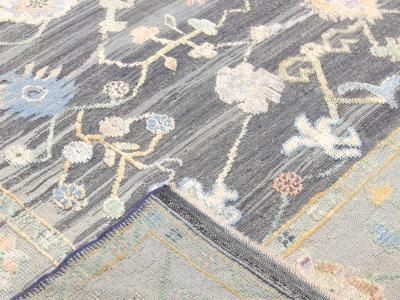 Vintage Turkish Oushak Rug 126 x 165