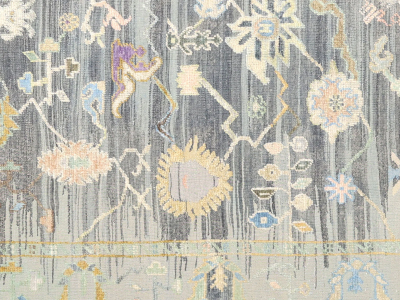 Vintage Turkish Oushak Rug 126 x 165