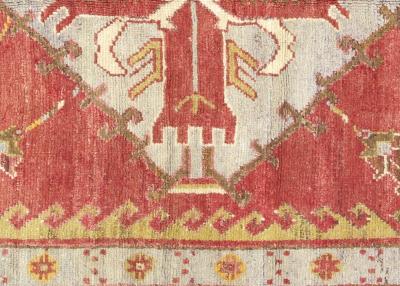 Vintage Turkish Oushak Rug 53 x 102 