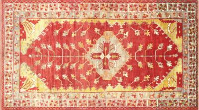 Vintage Turkish Oushak Rug 58 x 104 
