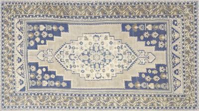 Vintage Turkish Oushak Rug 76 x 135 