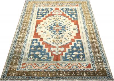 Vintage Turkish Oushak Rug 77 x 11