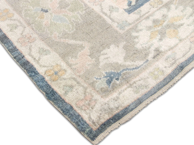 Vintage Turkish Oushak Rug 92 x 115