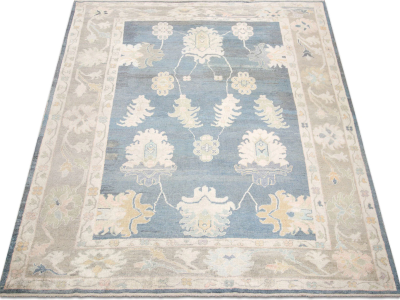 Vintage Turkish Oushak Rug 92 x 115