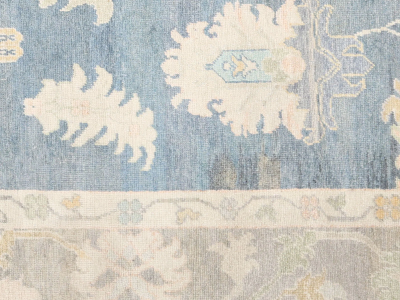 Vintage Turkish Oushak Rug 92 x 115