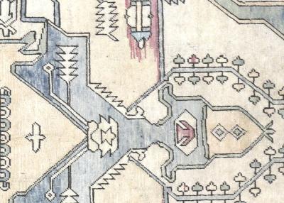 Vintage Turkish Oushak Rug 99 x 125 