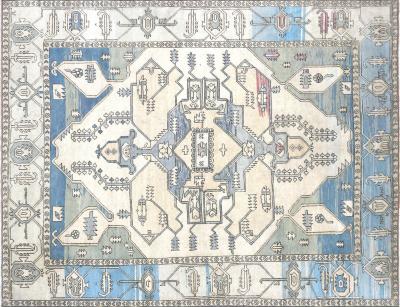 Vintage Turkish Oushak Rug 99 x 125 