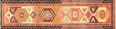 Vintage Turkish Oushak Runner 27 x 10