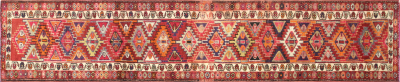 Vintage Turkish Oushak Runner 29 x 137 