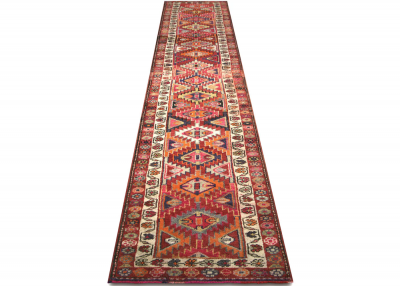 Vintage Turkish Oushak Runner 29 x 137 