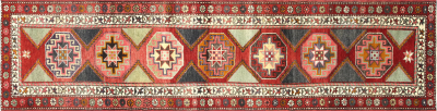 Vintage Turkish Oushak Runner 3 x 118 