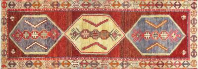Vintage Turkish Oushak Runner 34 x 96 