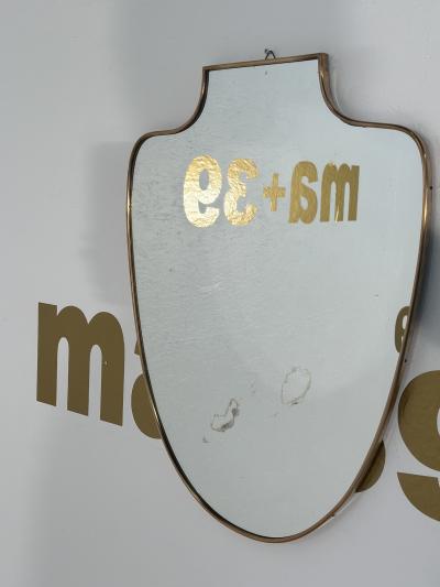 Vintage Unique Brass Wall Mirror 1970s