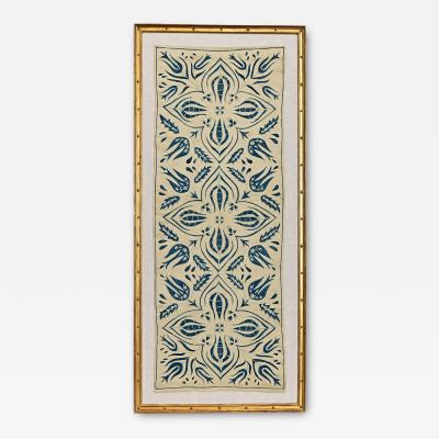 Vintage Uzbek Hand Embroidered Suzani In Gilt Frame